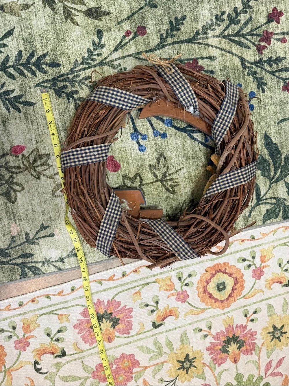 Vintage Noah’s Ark Nursery Wreath Handmade Wooden 3D Christianity Noah’s Ark